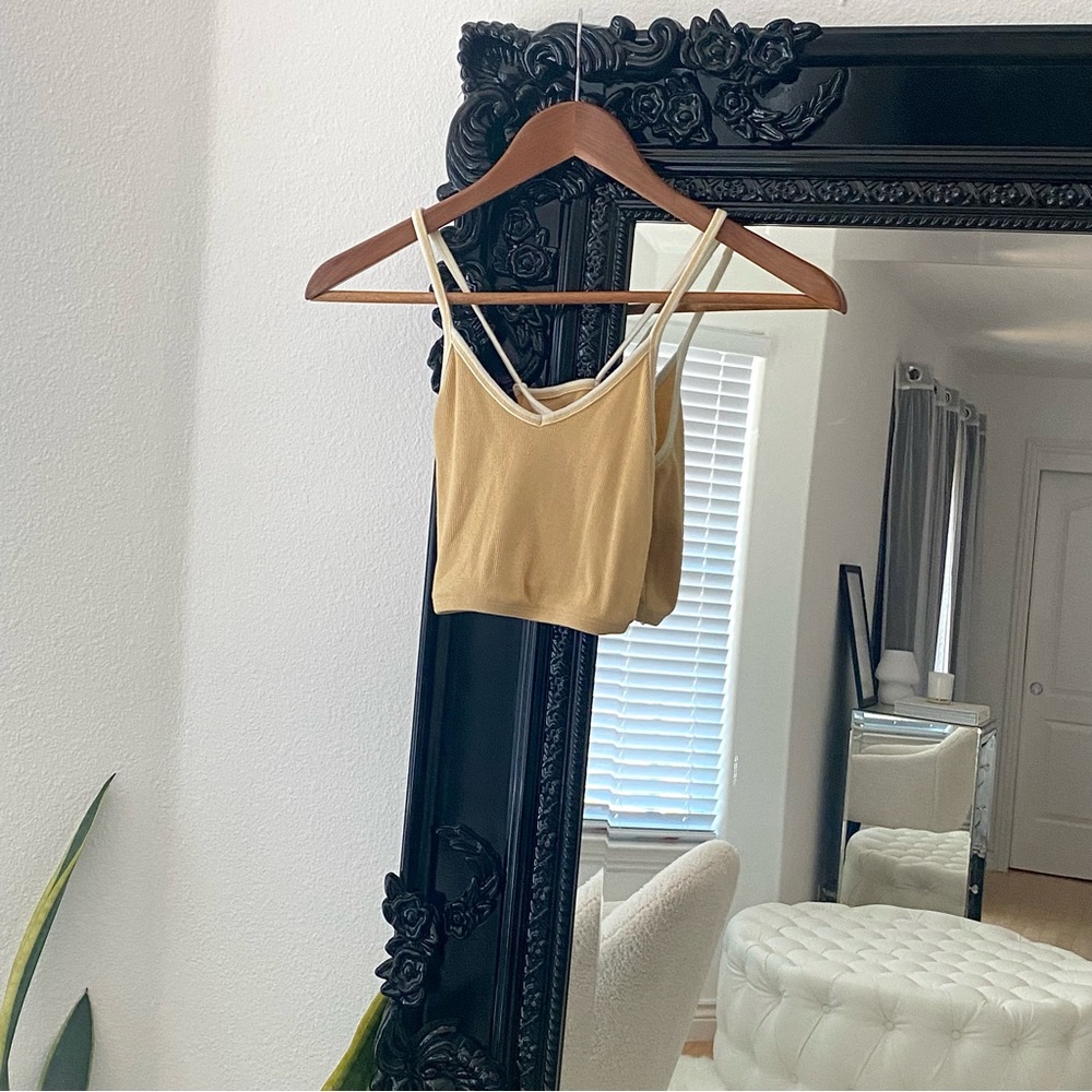 Harlow | Women’s Yellow Cropped Racer Back Tank Top